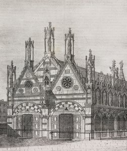 Vista da Igreja de Santa Maria della Spina em Pisa, Toscana, Itália, litografia de Salvatore Puglia de Poliorama Pittoresco, n 34, 29 de Março de Salvatore Puglia