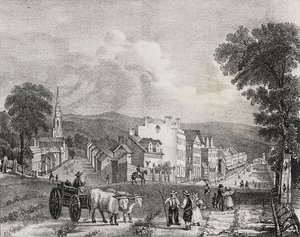Vista de Utica, Estados Unidos da América, litografia de Salvatore Puglia de Poliorama Pittoresco, n 49, 13 de Julho de Salvatore Puglia