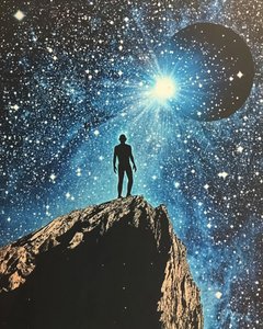 Homem a contemplar o cosmos
