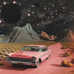 Carro Rosa no Deserto Cósmico de Samantha Hearn