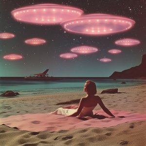 Sonho na Praia do OVNI Cor-de-rosa de Samantha Hearn