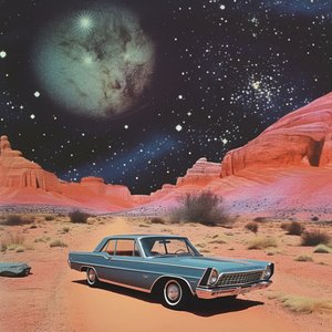 Carro Clássico no Deserto Cósmico de Samantha Hearn