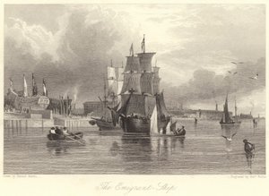 O Emigrante, Navio (gravura) de Samuel (after) Austin