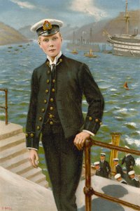 Eduardo, Príncipe de Gales, o futuro Rei Eduardo VIII (lito colorido)