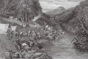 Austrália: Lavagem de ouro de aluvião (gravura)