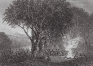 Austrália: Carrobboree nas margens do Murray (gravura) de Samuel (after) Prout