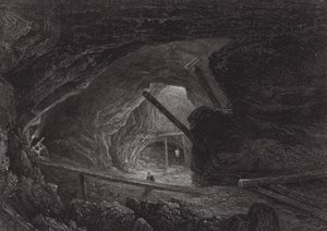 Austrália: As minas de cobre de Burra Burra (gravura) de Samuel (after) Prout
