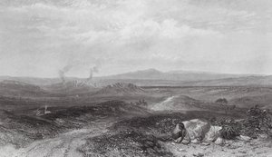Austrália: Vista perto de Botany Bay (gravura) de Samuel (after) Prout