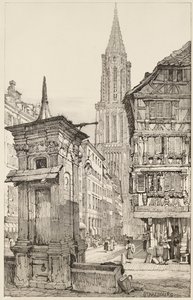 A Rue Mercière e a Frente Oeste da Catedral de Estrasburgo