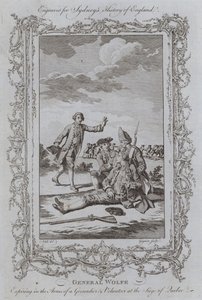 General Wolfe Expiring in the Arms of a Grenadier and Volunteer at the Siege of Quebec (gravura) de Samuel (after) Wale