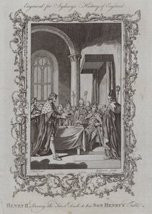 Henrique II Servindo o Primeiro Prato à Mesa do seu Filho Henrique (gravura) de Samuel (after) Wale