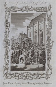 Jack Cade declarando-se Senhor da Cidade de Londres (gravura) de Samuel (after) Wale