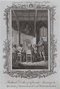 Richard Duque de Glocester Acusando a Rainha de Edward IVth com Bruxaria (gravação) de Samuel (after) Wale
