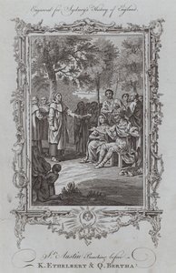 Pregação de Santo Austin perante K Ethelbert e Q Bertha (gravura) de Samuel (after) Wale
