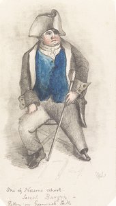 Retrato de Joseph Burgin, c.1844 (grafite e aguarela) de Samuel (attr.to) Lane