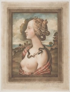 Simonetta Vespucci, c.1900 (mezzotinta colorida sobre papel tecido de creme)