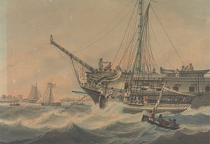 Homem de Guerra e Navegação ao largo da costa de Samuel Atkins