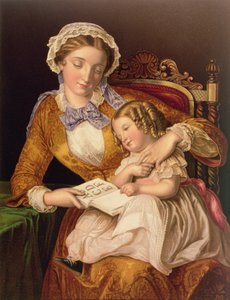 A primeira lição, pub. por Baxter, 1855 (impressão) de Samuel Baruch Halle