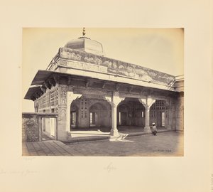 Agra; o forte, interior do zenana mostrando o trabalho em mosaico, outra vista de Samuel Bourne