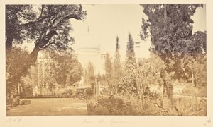 Agra; Der Taj, vom Garten aus de Samuel Bourne