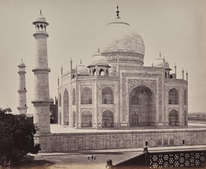 Agra. Vista do Taj a partir de um canto do quadrilátero de Samuel Bourne