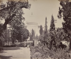 Agra. Vista do Taj a partir do jardim de Samuel Bourne