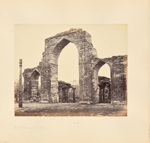 Deli; o Kutub Minar, o Grande Arco e o Pilar de Ferro de Samuel Bourne