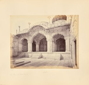 Deli; o palácio, a Moti Masjid (Mesquita da Pérola) de Samuel Bourne