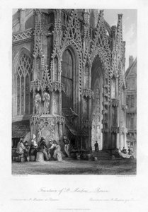 A fonte de St Maclou, Rouen, França, século XIX.