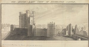 A Vista Sudeste do Castelo de Rochester de Samuel Buck