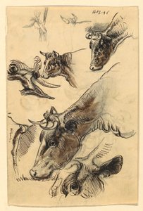 Desenho, Esboços. Gado, Irvington, setembro de 1876 de Samuel Colman