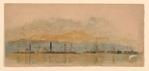 Desenho, esboços. Navios, ca. 1860 de Samuel Colman