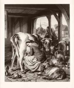 A Criada e a Magpie (mezzotint)