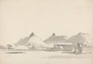 Acampamento Militar com Fortes em Colinas Atrás de Samuel Davis