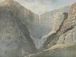 Desfiladeiro Rochoso com uma Cascata de Samuel Davis