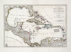 Um mapa completo das Índias Ocidentais contendo as costas da Florida, Louisiana, Nova Espanha e Terra Firma com todas as ilhas de Samuel Dunn
