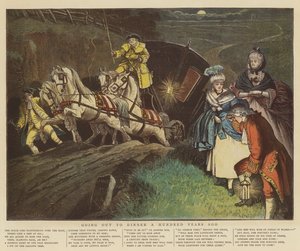 Saindo para o jantar há cem anos (chromolitho)