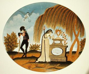 Luto por George Washington (caneta e tinta e aguarela sobre papel) de Samuel Folwell