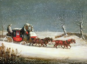 The Royal Mail in Deep Snow (óleo no painel)