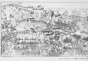 O cerco de Boulogne pelo rei Henrique VIII (1491-1547) em 1544, gravado por James Basire, 1788 (ver também 106603)
