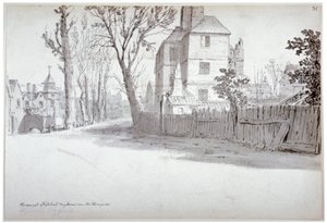 Vista da parte superior da St Marylebone High Street e do turnpike, Londres, 1772