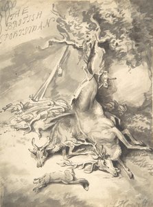 Projeto para o frontispício do desportista britânico, ca. 1812. de Samuel Howitt