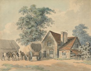 Cavalos e Vagão Fora de uma Casa de Campo de Samuel Howitt