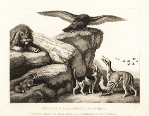 O pássaro de Júpiter admoestando uma assembleia de animais. 1811 (gravura)