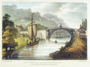 Ponte de ferro sobre o Severn em Ironbridge, Coalbrookdale, Inglaterra, construída em 1779 1795