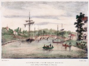 Stourport-on-Severn, Worcestershire, abaixo da ponte, c1795. de Samuel Ireland