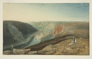 Avon Gorge from Near Clifton Observatory, c.1825 (aquarela e cor de corpo sobre papel) de Samuel Jackson