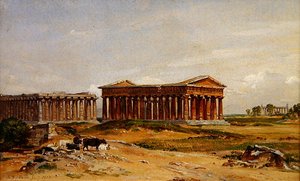 As ruínas em Paestum de Samuel James Ainsley