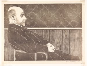 Retrato de Maurits van der Valk de Samuel Jessurun de Mesquita (signed by artist)