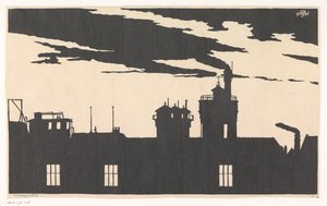 Silhouette Oostergasfabriek de Samuel Jessurun de Mesquita (signed by artist)